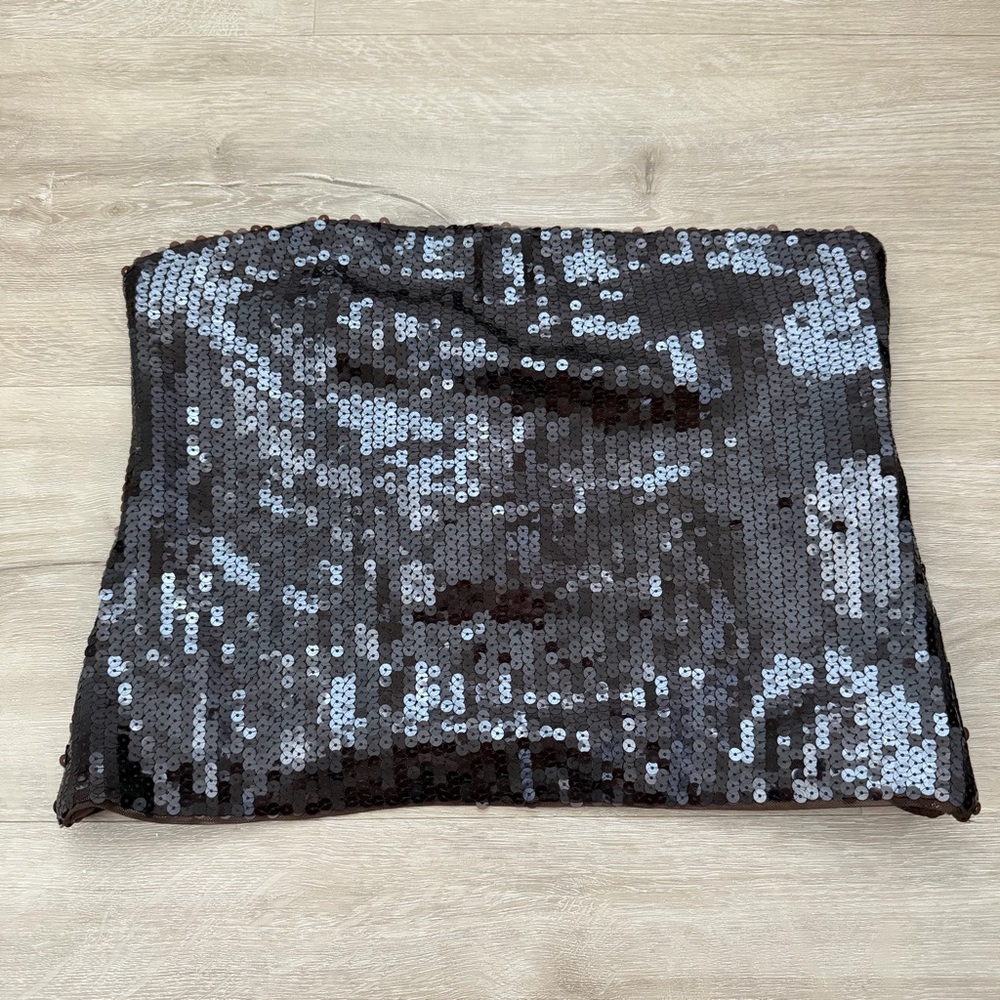 Abercrombie and Fitch Strapless Brown Sequin Corset